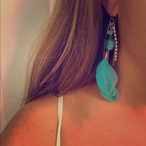 Feather detail earrings